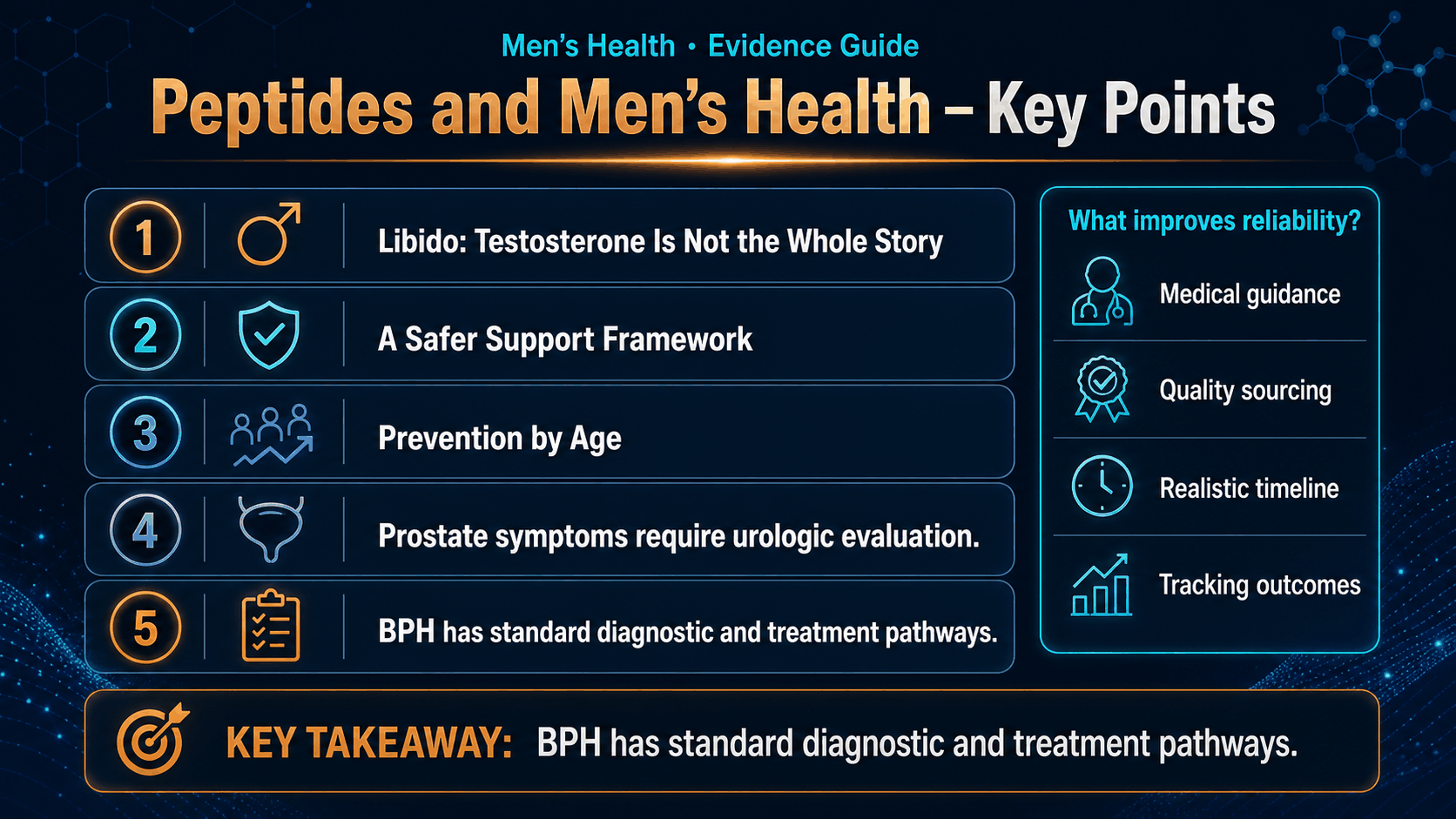 Lock-and-key style peptide safety illustration for libido, ED, and medical evaluation