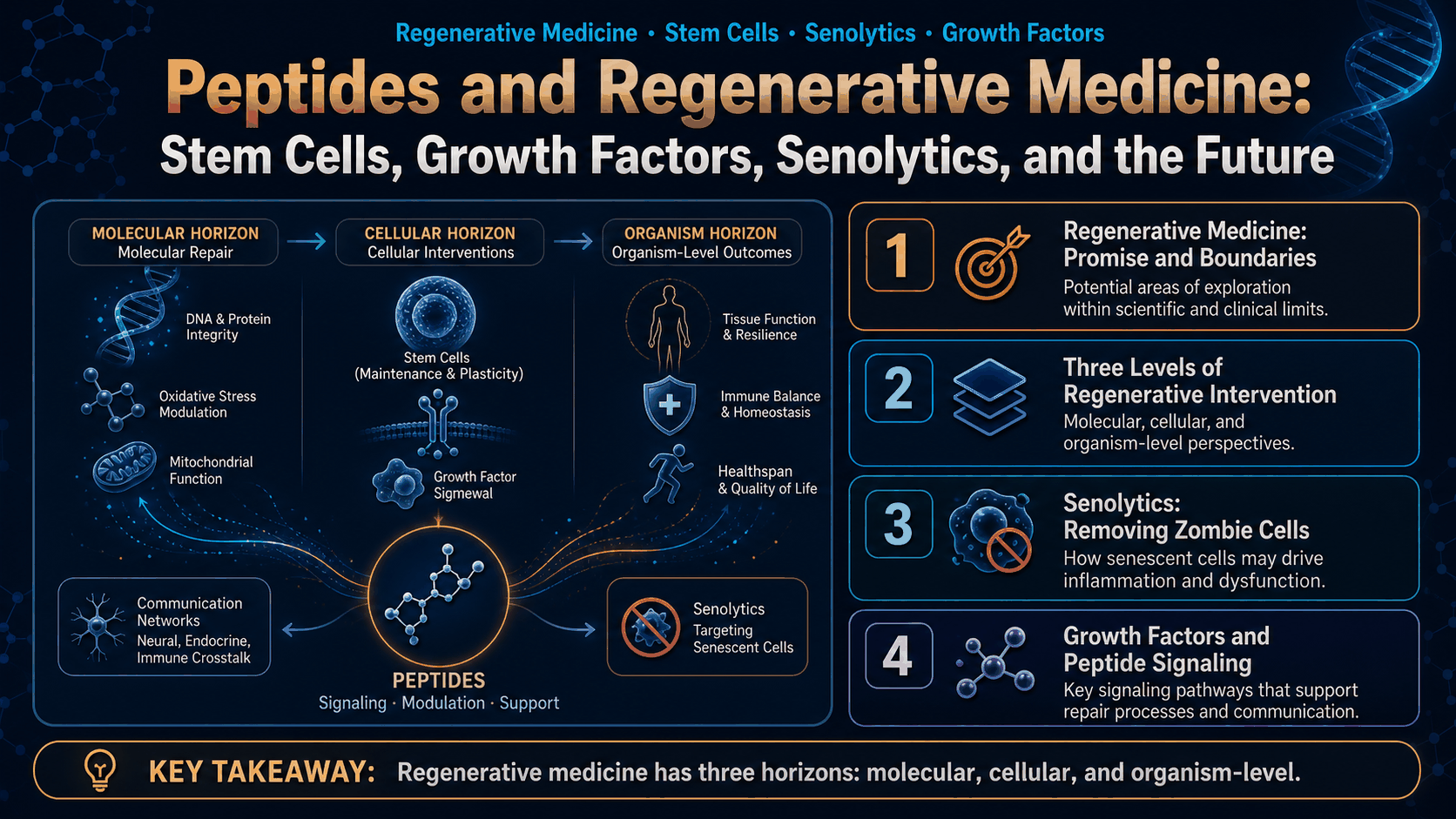 Peptides and Regenerative Medicine: Stem Cells, Growth Factors, Senolytics, and the Future — image 1
