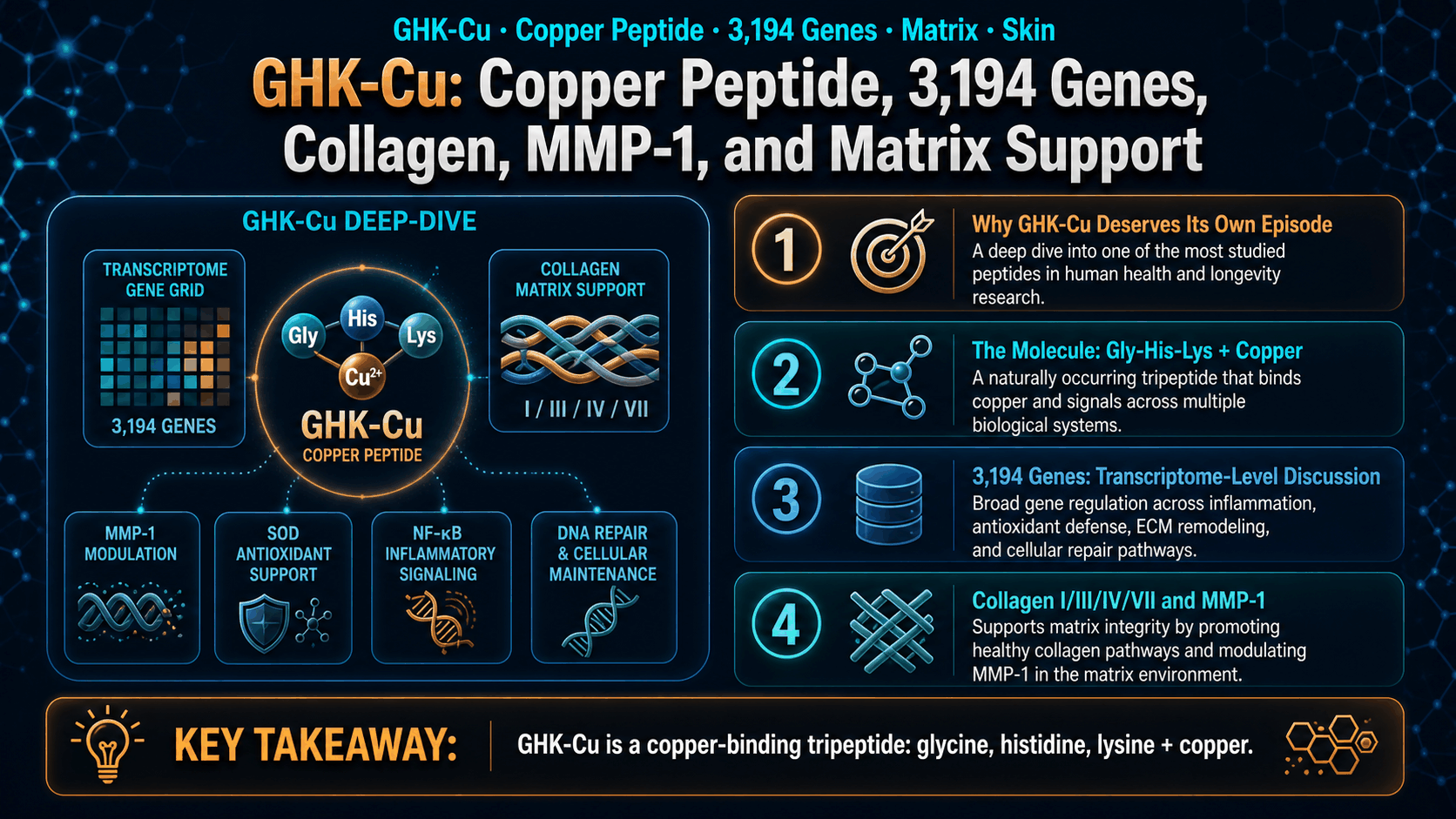 GHK-Cu: Copper Peptide, 3,194 Genes, Collagen, MMP‑1, and Matrix Support — image 1